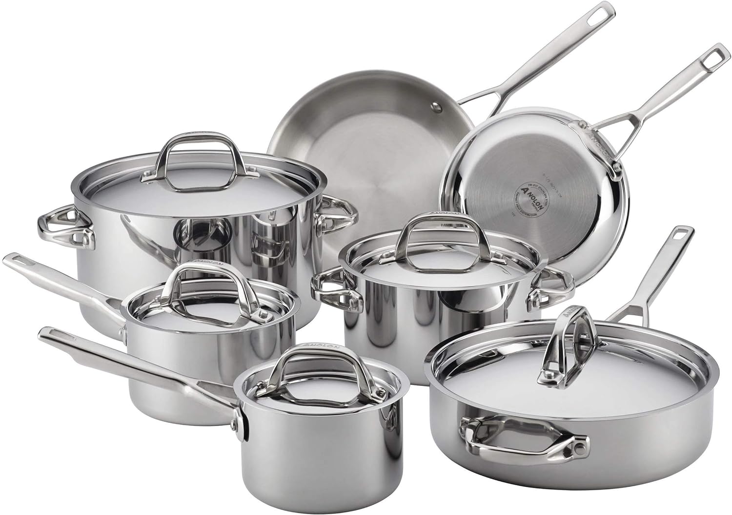 Anolon Tri-Ply 12-piece Stainless Cookware Set