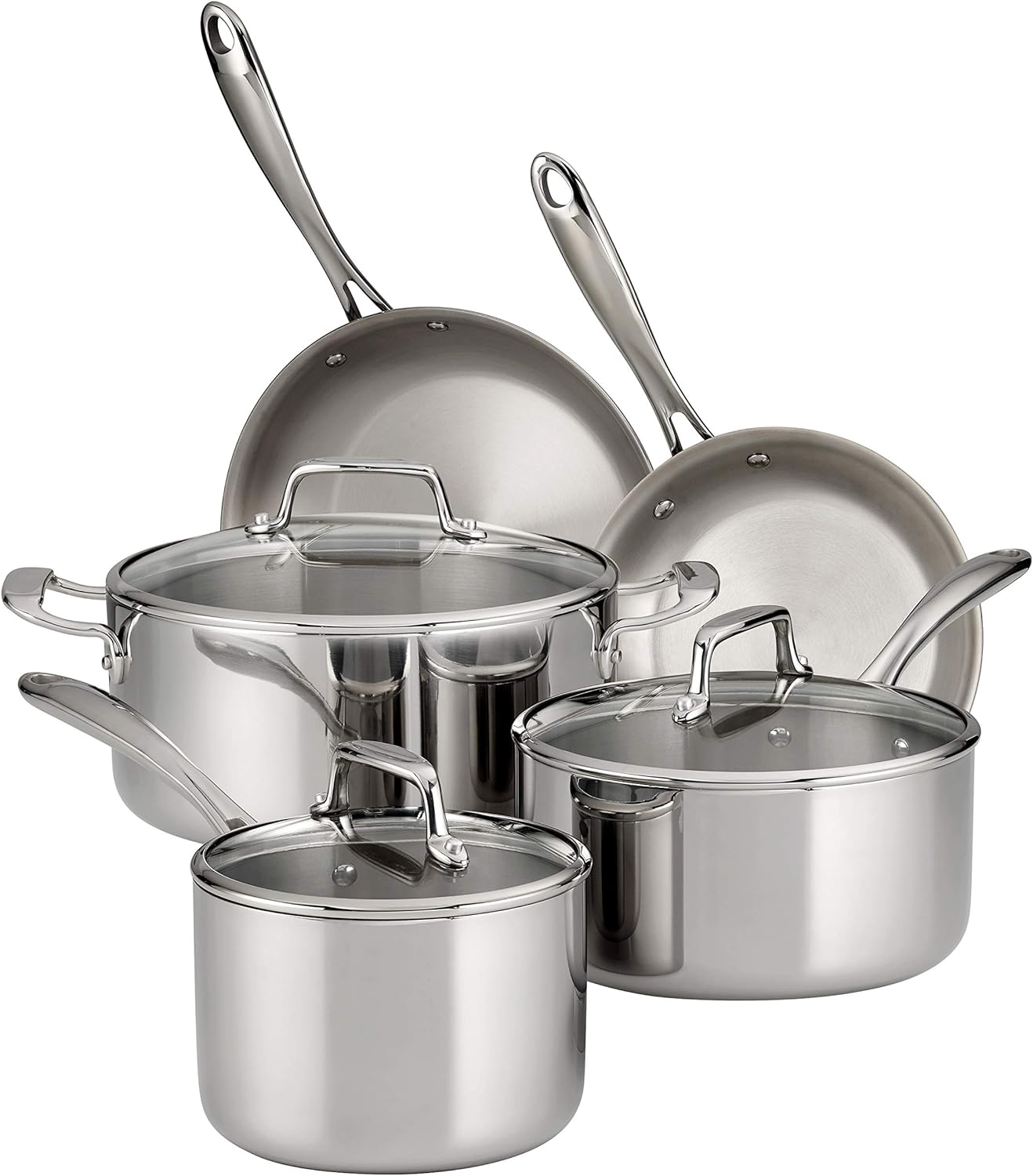 Tramontina 12-Piece Tri-Ply Clad Stainless Steel Cookware Set