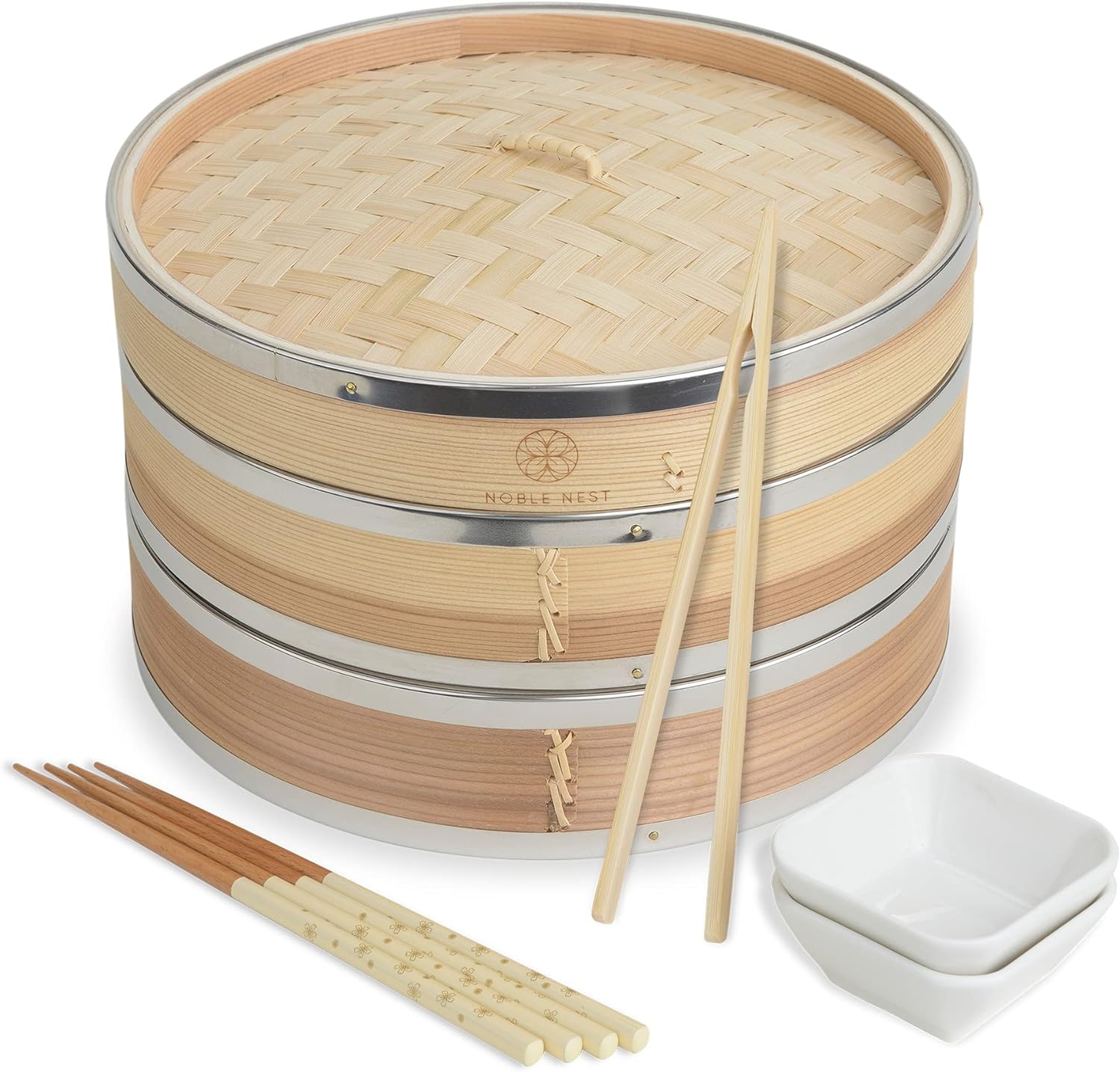 Noble Nest Deluxe Bamboo Steamer Basket